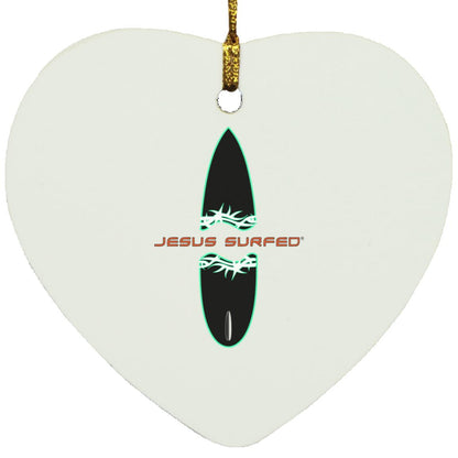 Broken Board - Heart Ornament - Jesus Surfed Apparel Co. 