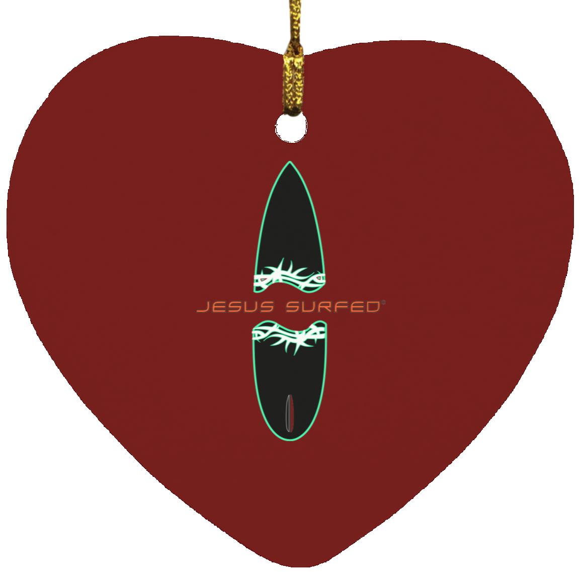 Broken Board - Heart Ornament - Jesus Surfed Apparel Co. 