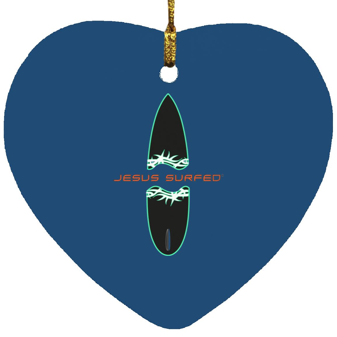 Broken Board - Heart Ornament - Jesus Surfed Apparel Co. 