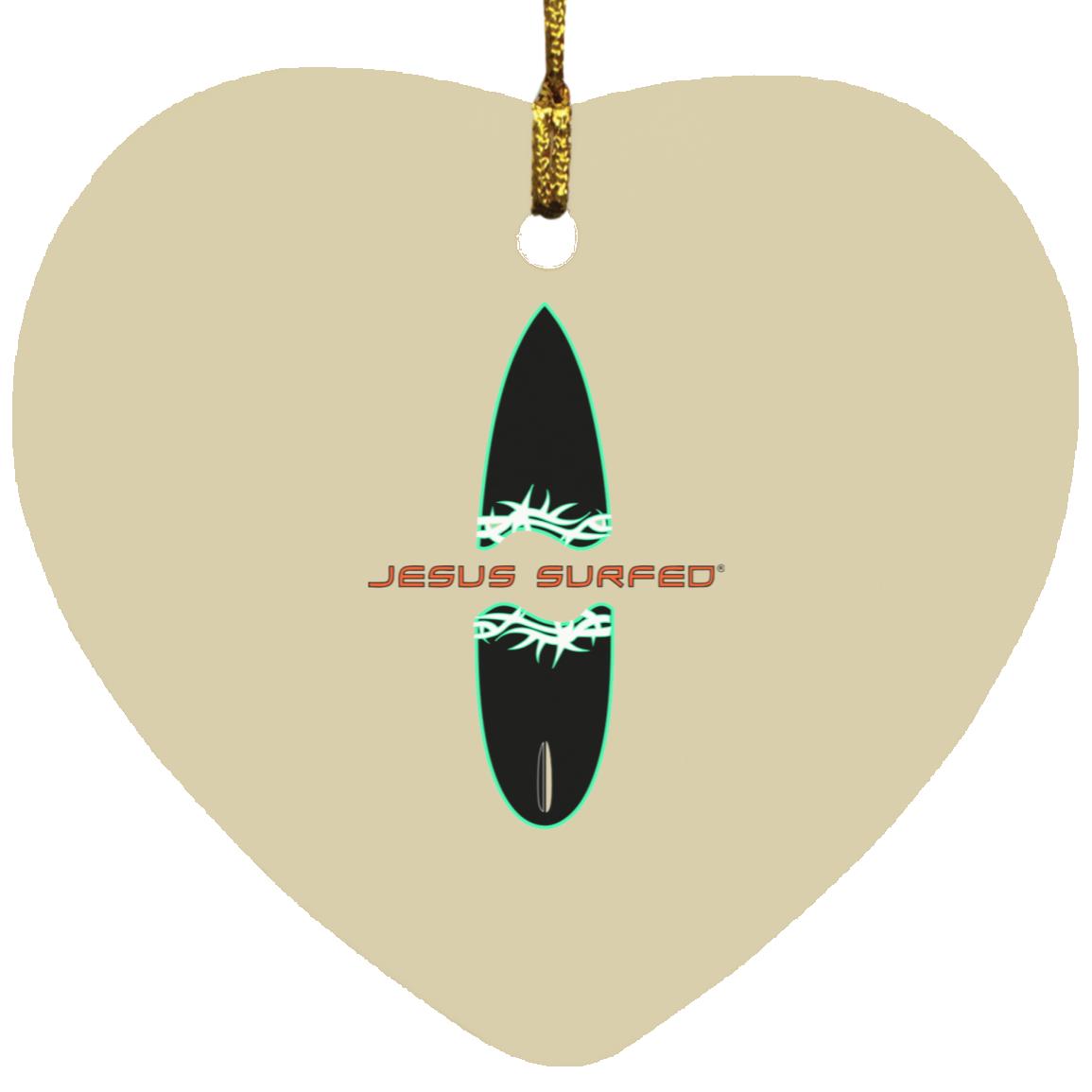 Broken Board - Heart Ornament - Jesus Surfed Apparel Co. 