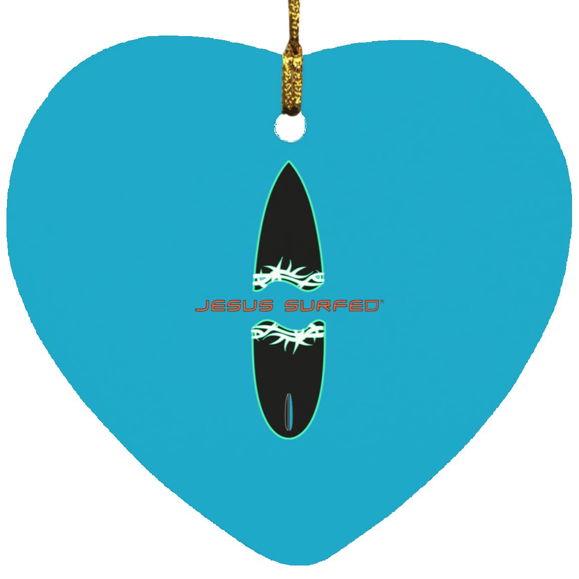 Broken Board - Heart Ornament - Jesus Surfed Apparel Co. 