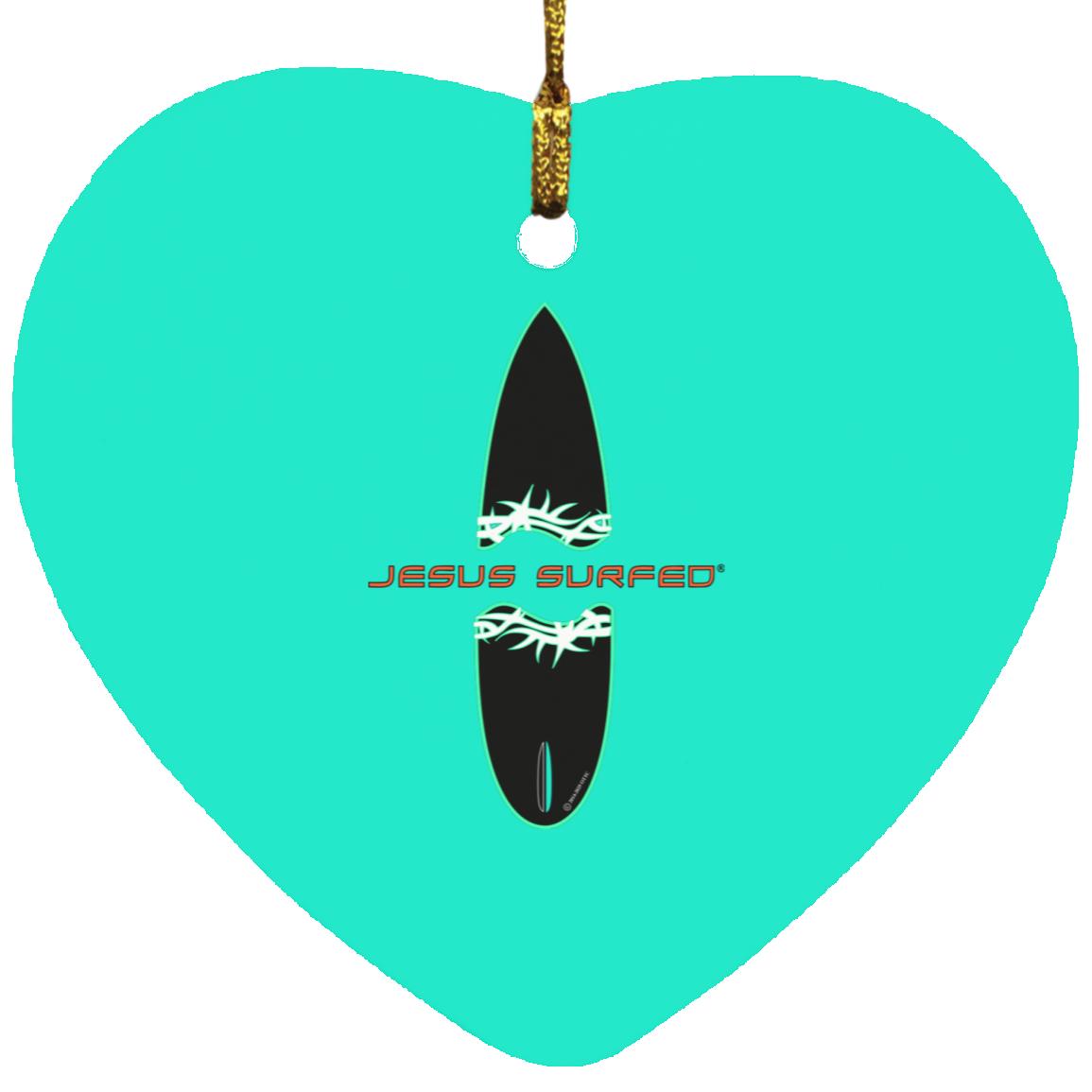 Broken Board - Heart Ornament - Jesus Surfed Apparel Co. 