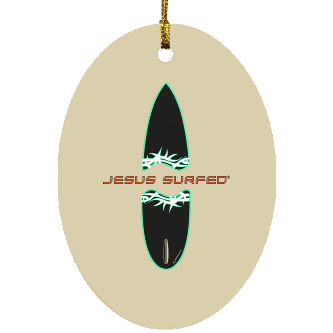 Broken Board - Oval Ornament - Jesus Surfed Apparel Co. 