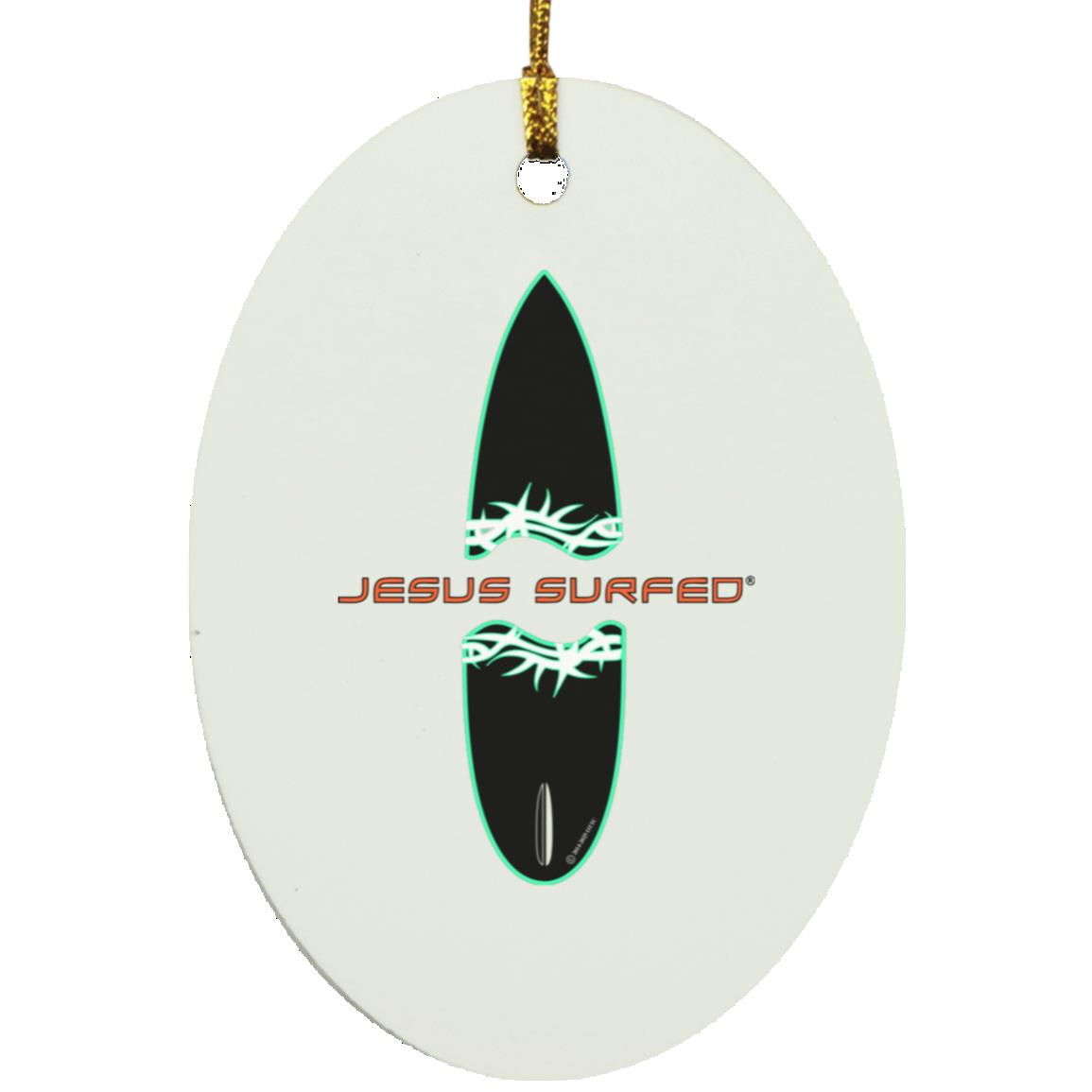 Broken Board - Oval Ornament - Jesus Surfed Apparel Co. 