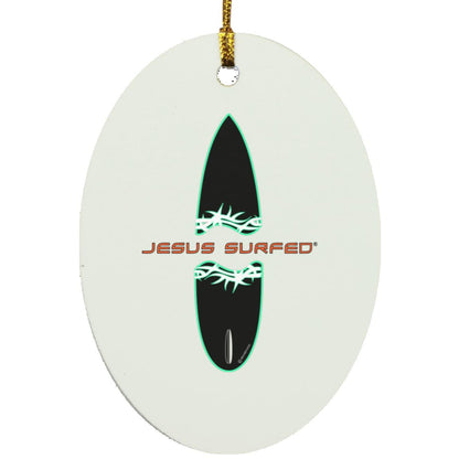 Broken Board - Oval Ornament - Jesus Surfed Apparel Co. 