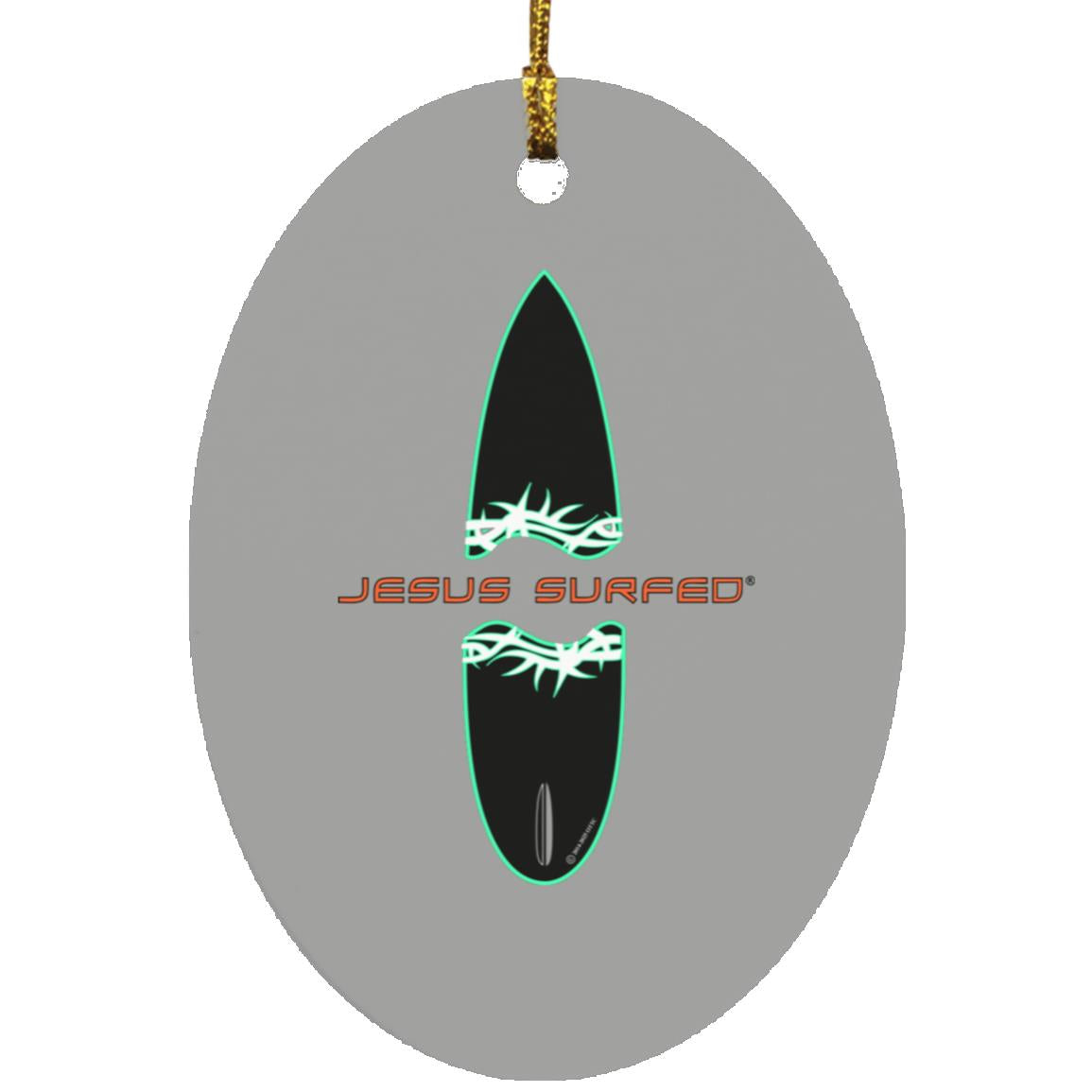 Broken Board - Oval Ornament - Jesus Surfed Apparel Co. 