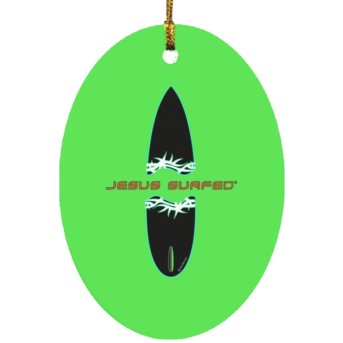 Broken Board - Oval Ornament - Jesus Surfed Apparel Co. 