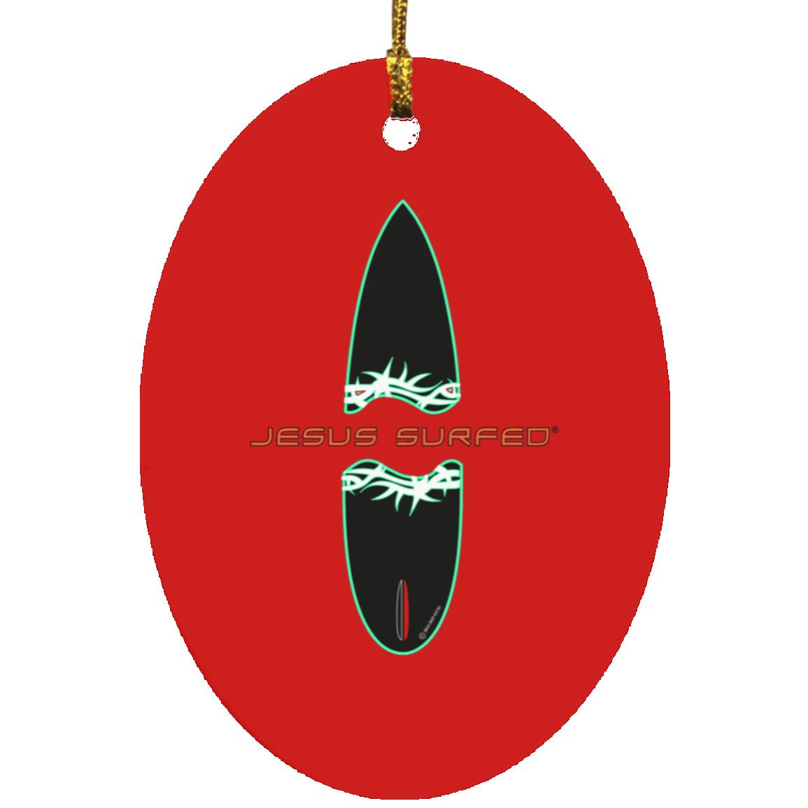 Broken Board - Oval Ornament - Jesus Surfed Apparel Co. 