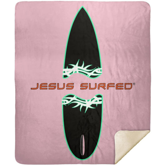 Broken Board - Premium Mink Sherpa Blanket 50x60 - Jesus Surfed Apparel Co. 