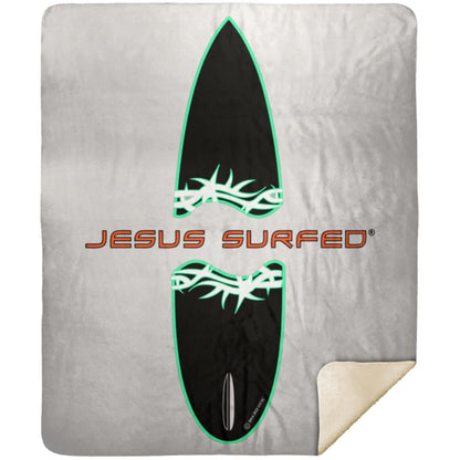 Broken Board - Premium Mink Sherpa Blanket 50x60 - Jesus Surfed Apparel Co. 