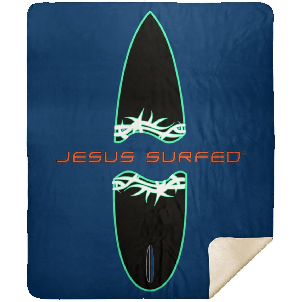 Broken Board - Premium Mink Sherpa Blanket 50x60 - Jesus Surfed Apparel Co. 