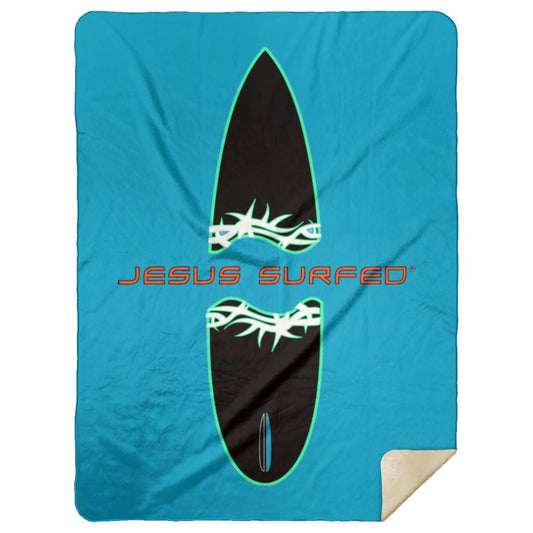 Broken Board - Premium Mink Sherpa Blanket 60x80 - Jesus Surfed Apparel Co. 