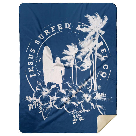 Jesus Surfed Apparel Premium Mink Sherpa Blanket 60x80