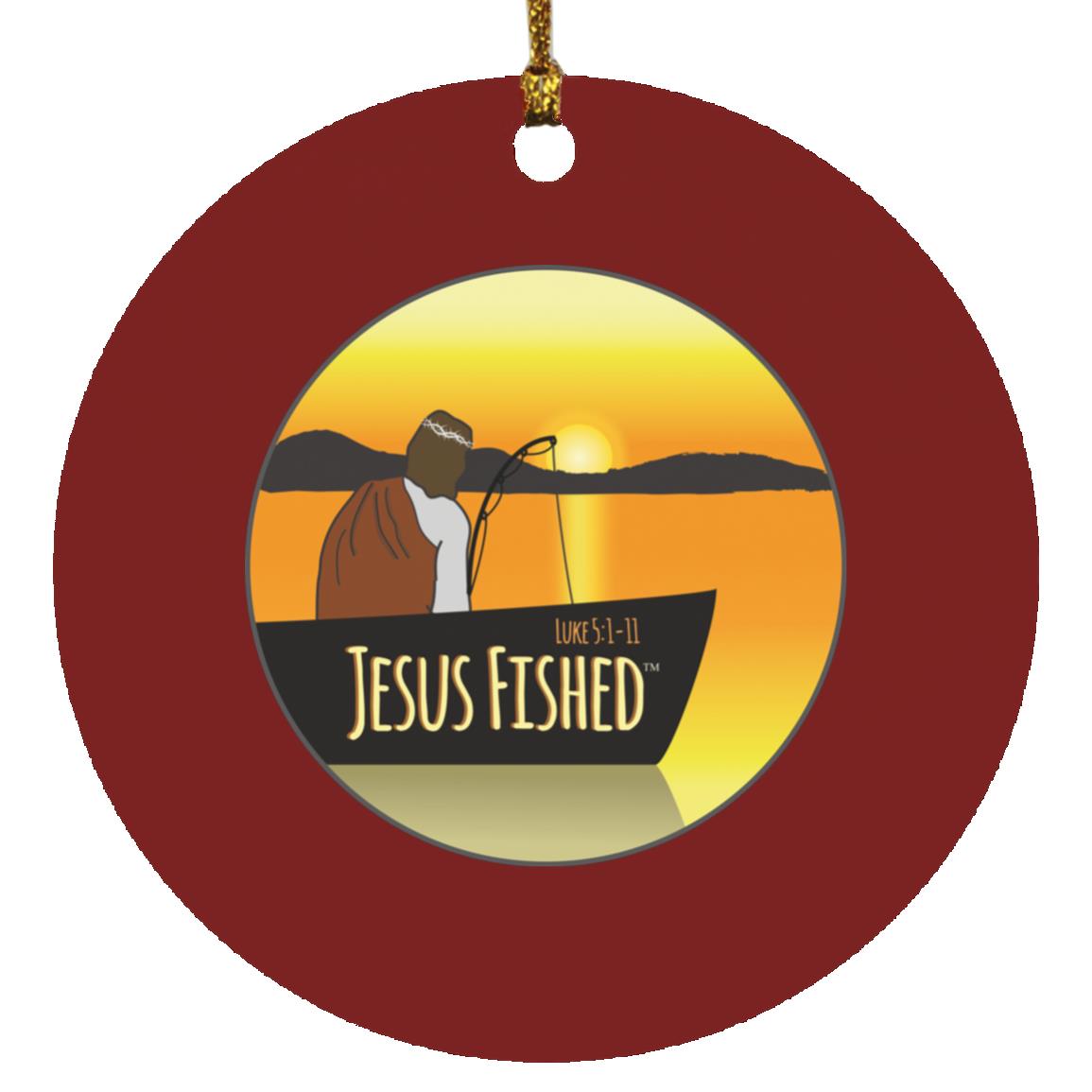 Cast the Line - Circle Ornament - Jesus Surfed Apparel Co. 