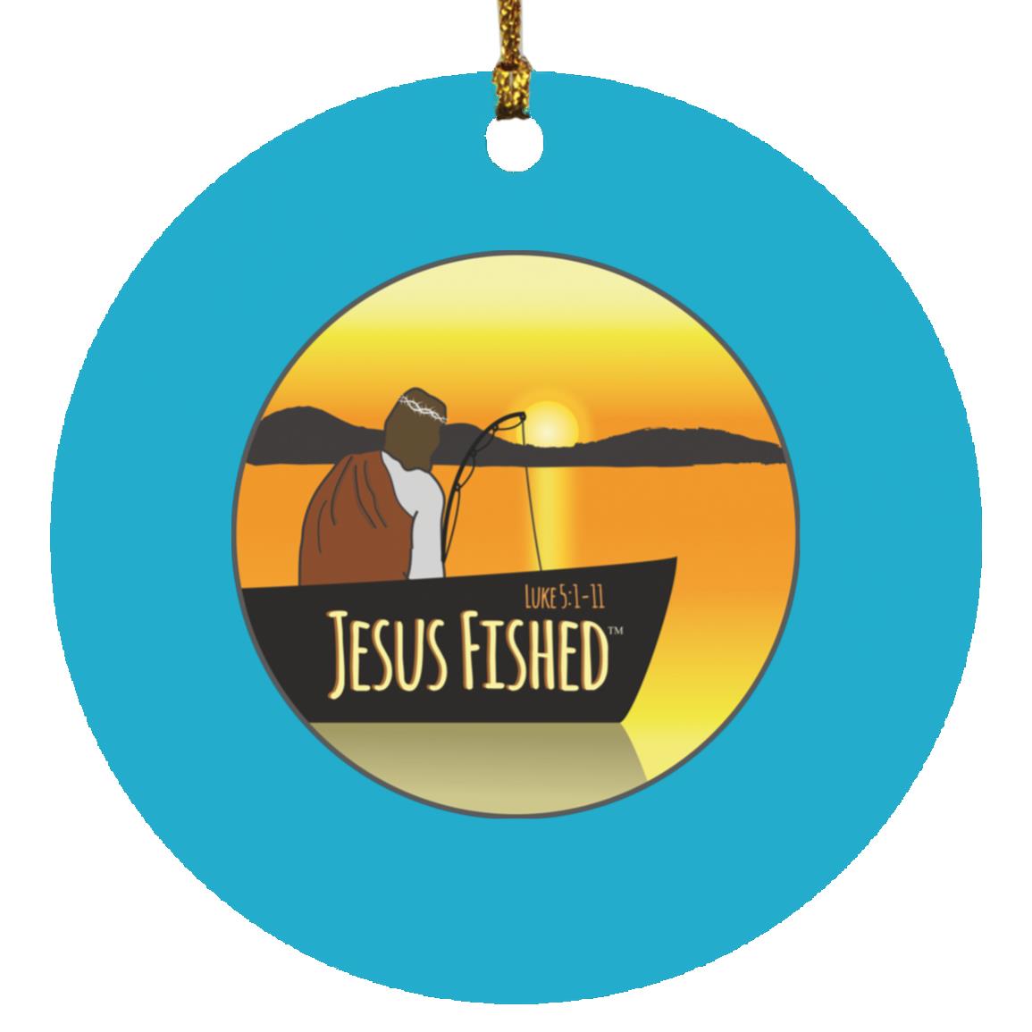 Cast the Line - Circle Ornament - Jesus Surfed Apparel Co. 