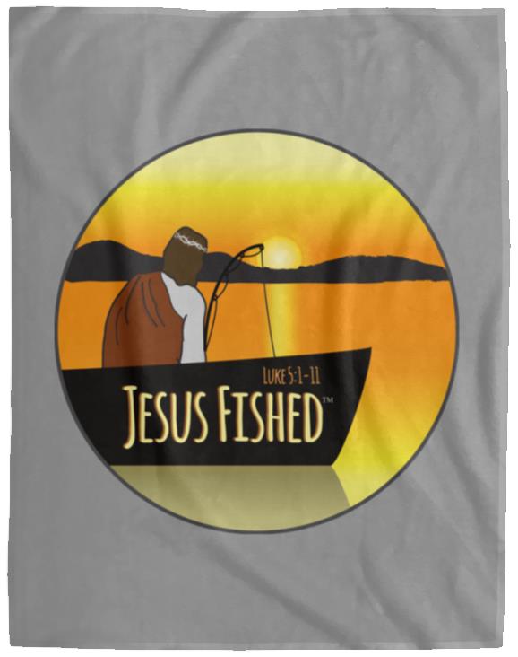 Cast the Line - Cozy Plush Fleece Blanket - 60x80 - Jesus Surfed Apparel Co. 