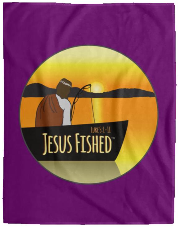 Cast the Line - Cozy Plush Fleece Blanket - 60x80 - Jesus Surfed Apparel Co. 