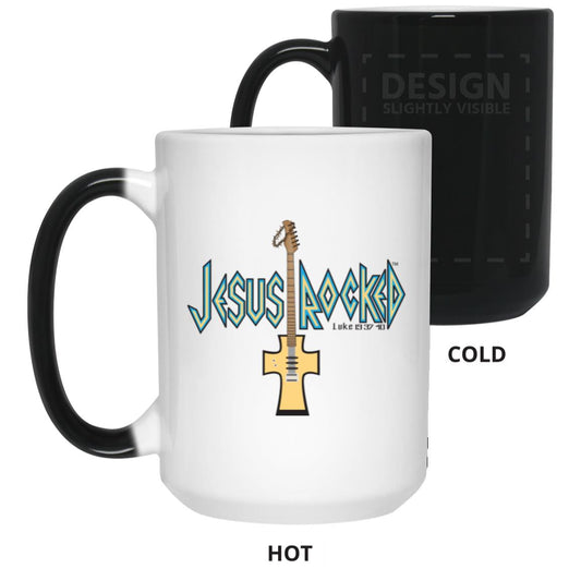 Cross Guitar - 15oz Color Changing Mug - Jesus Surfed Apparel Co. 