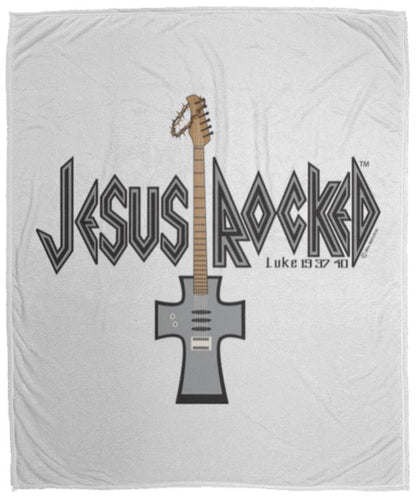 Cross Guitar - Cozy Plush Fleece Blanket - 50x60 - Jesus Surfed Apparel Co. 