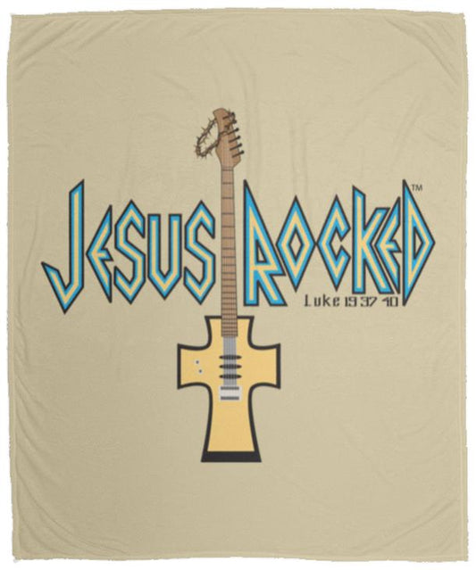 Cross Guitar - Cozy Plush Fleece Blanket - 50x60 - Jesus Surfed Apparel Co. 