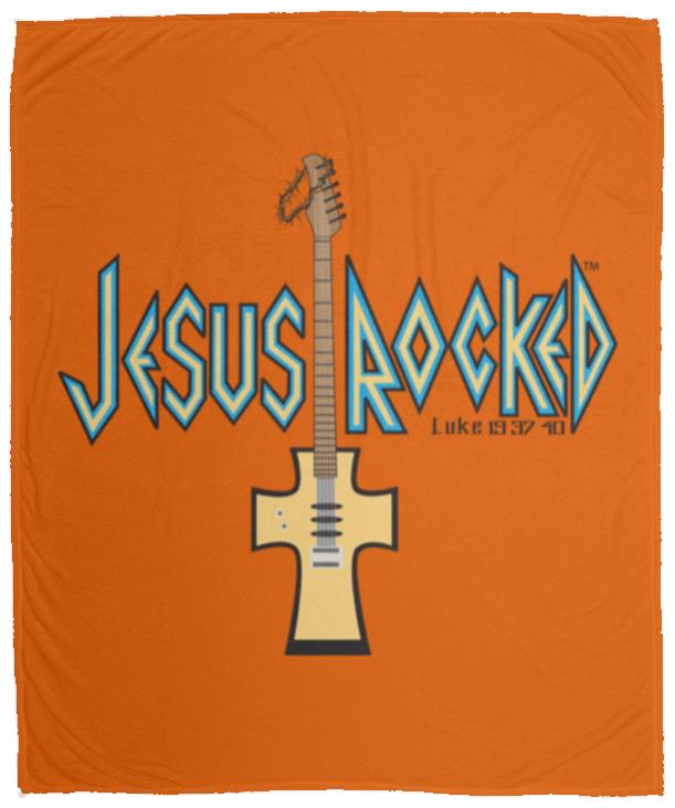 Cross Guitar - Cozy Plush Fleece Blanket - 50x60 - Jesus Surfed Apparel Co. 