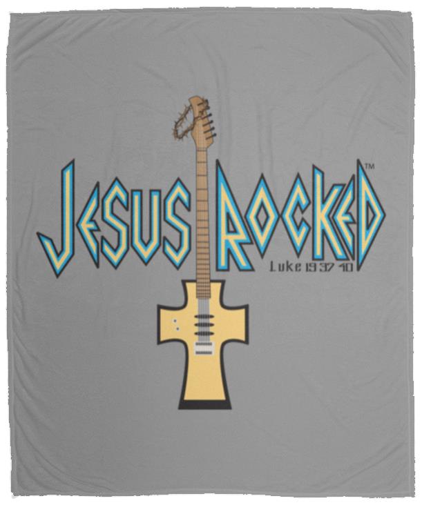 Cross Guitar - Cozy Plush Fleece Blanket - 50x60 - Jesus Surfed Apparel Co. 