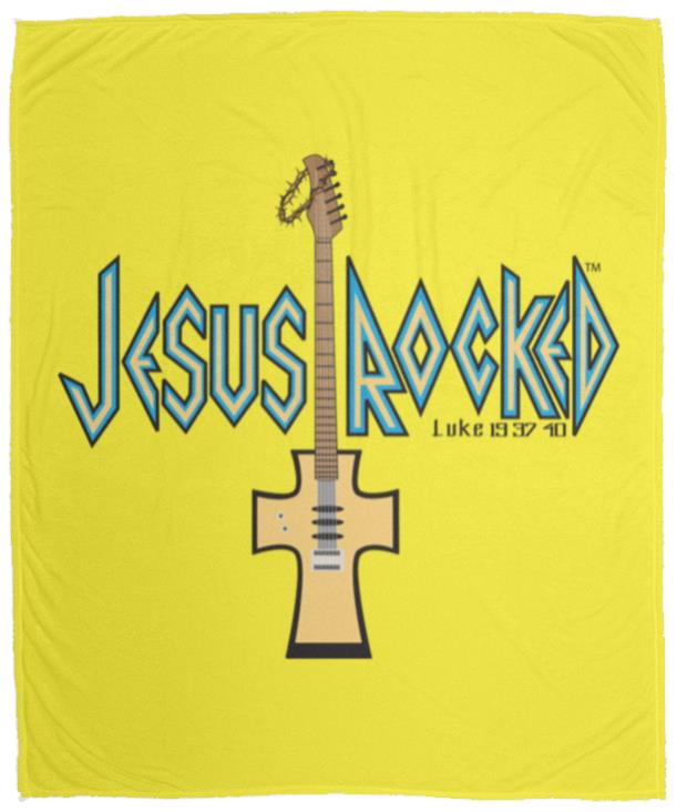 Cross Guitar - Cozy Plush Fleece Blanket - 50x60 - Jesus Surfed Apparel Co. 