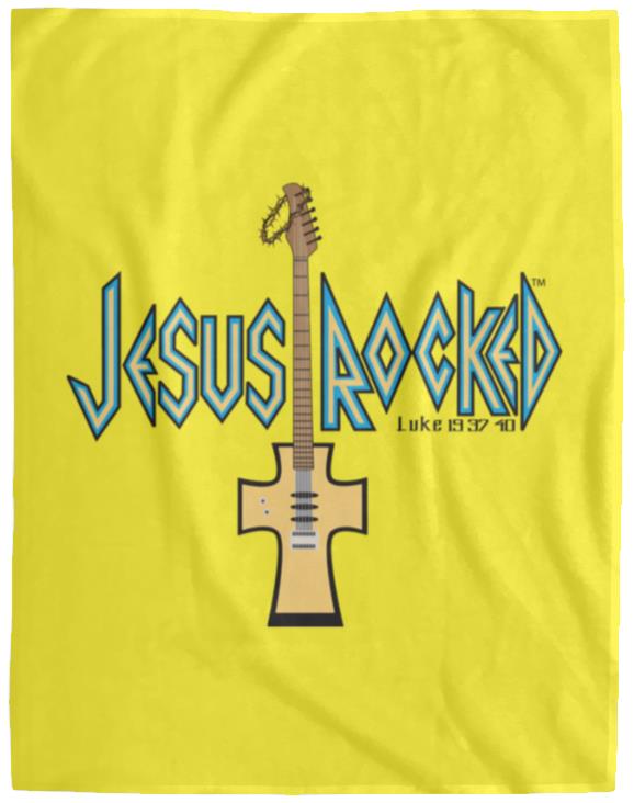 Cross Guitar - Cozy Plush Fleece Blanket - 60x80 - Jesus Surfed Apparel Co. 