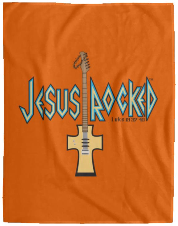 Cross Guitar - Cozy Plush Fleece Blanket - 60x80 - Jesus Surfed Apparel Co. 