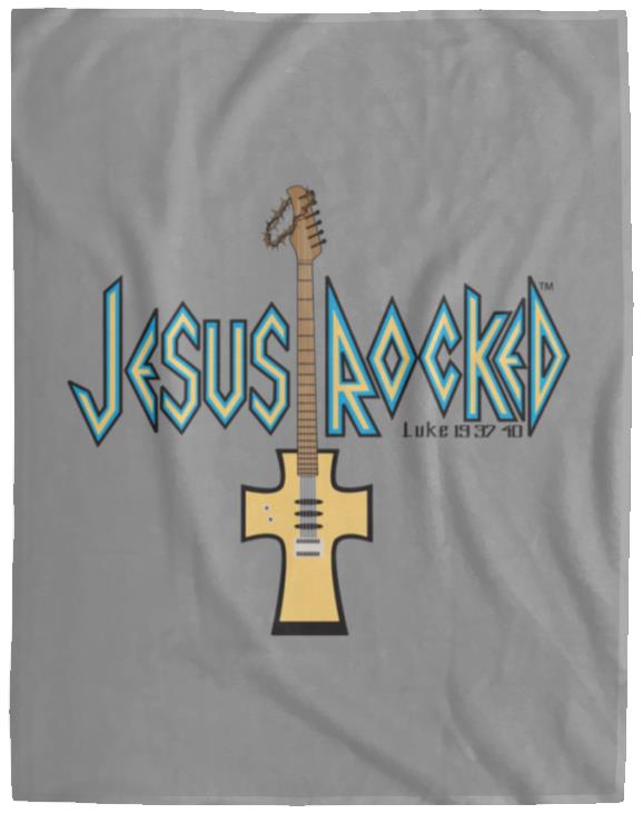 Cross Guitar - Cozy Plush Fleece Blanket - 60x80 - Jesus Surfed Apparel Co. 