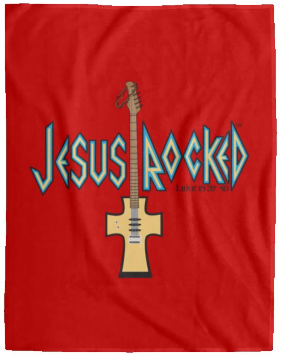 Cross Guitar - Cozy Plush Fleece Blanket - 60x80 - Jesus Surfed Apparel Co. 