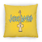 Cross Guitar - Large Square Pillow - Jesus Surfed Apparel Co. 