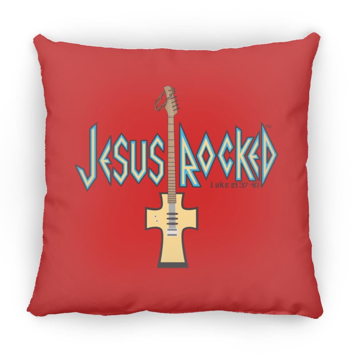 Cross Guitar - Large Square Pillow - Jesus Surfed Apparel Co. 