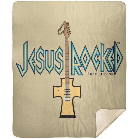 Cross Guitar - Premium Mink Sherpa Blanket 50x60 - Jesus Surfed Apparel Co. 