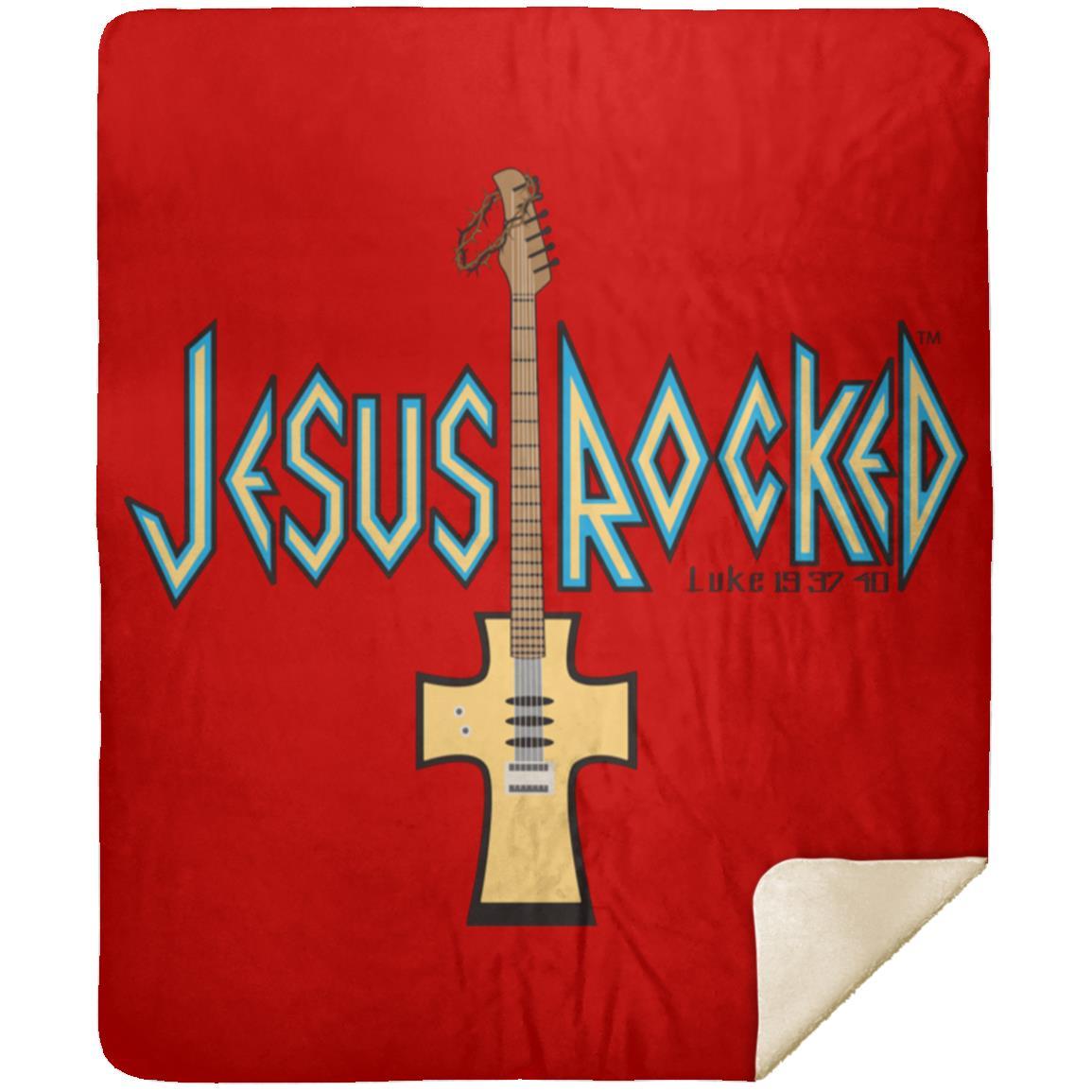 Cross Guitar - Premium Mink Sherpa Blanket 50x60 - Jesus Surfed Apparel Co. 