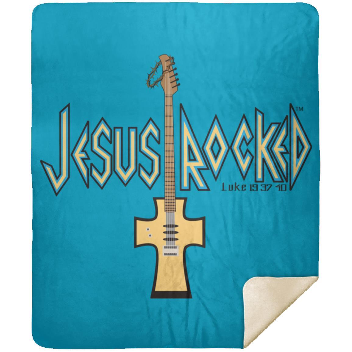 Cross Guitar - Premium Mink Sherpa Blanket 50x60 - Jesus Surfed Apparel Co. 