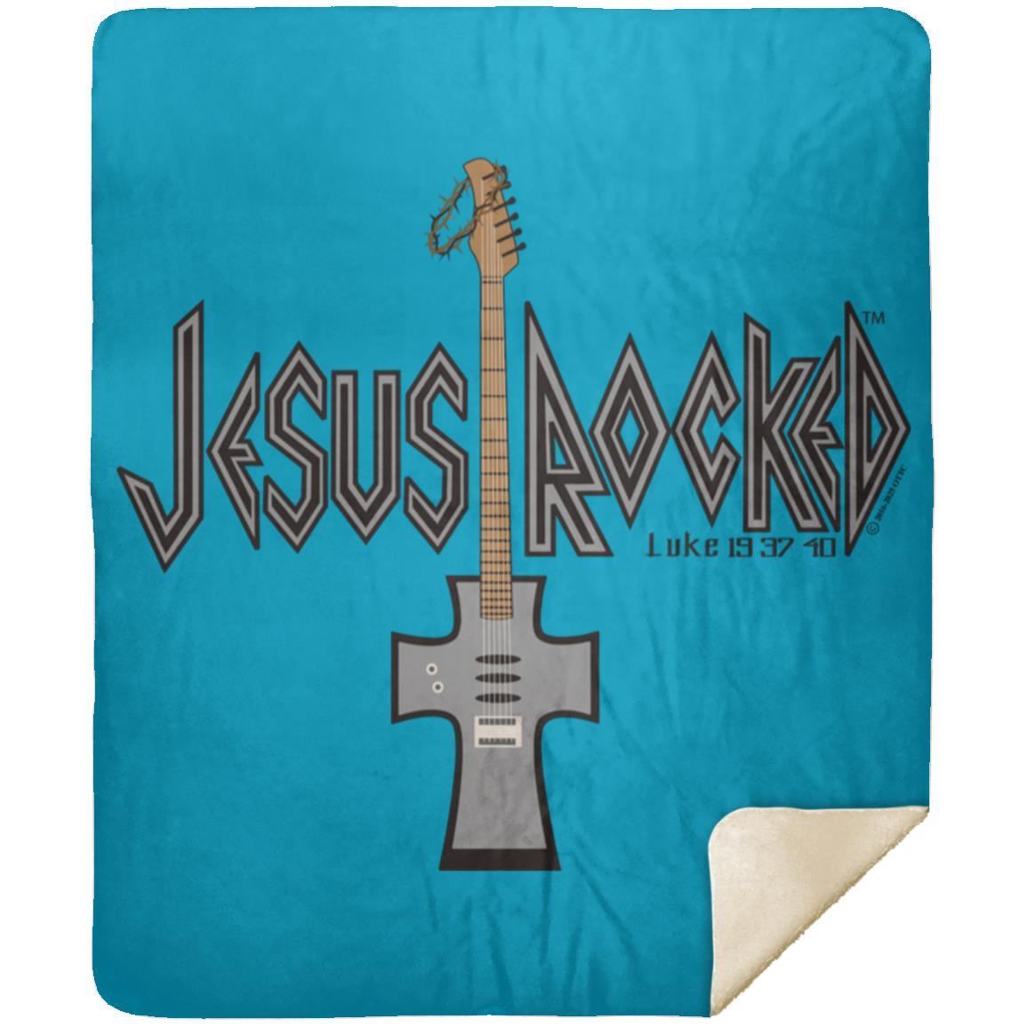 Cross Guitar - Premium Mink Sherpa Blanket 50x60 - Jesus Surfed Apparel Co. 