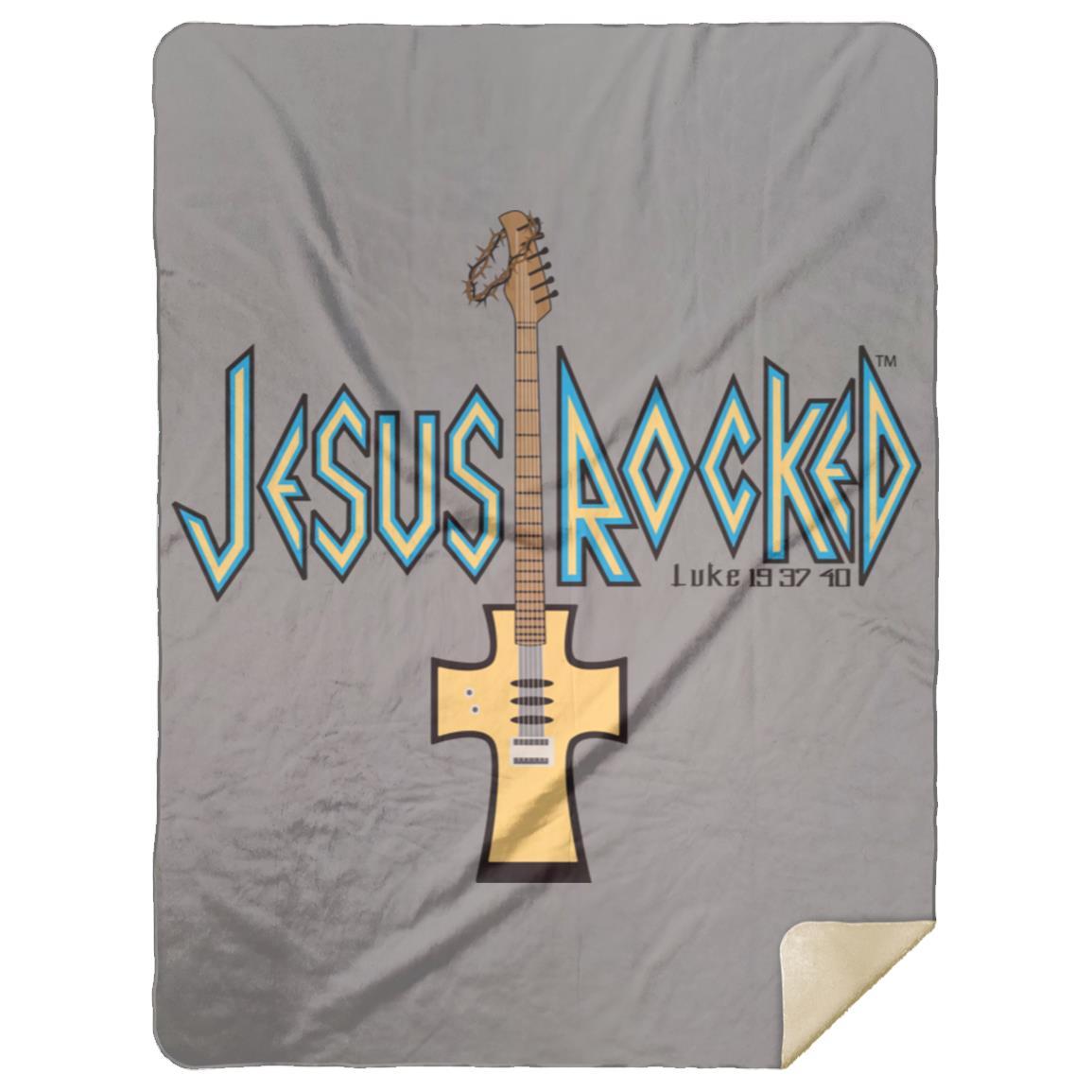 Cross Guitar - Premium Mink Sherpa Blanket 60x80 - Jesus Surfed Apparel Co. 