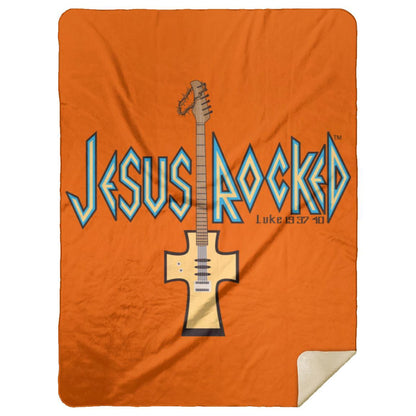 Cross Guitar - Premium Mink Sherpa Blanket 60x80 - Jesus Surfed Apparel Co. 