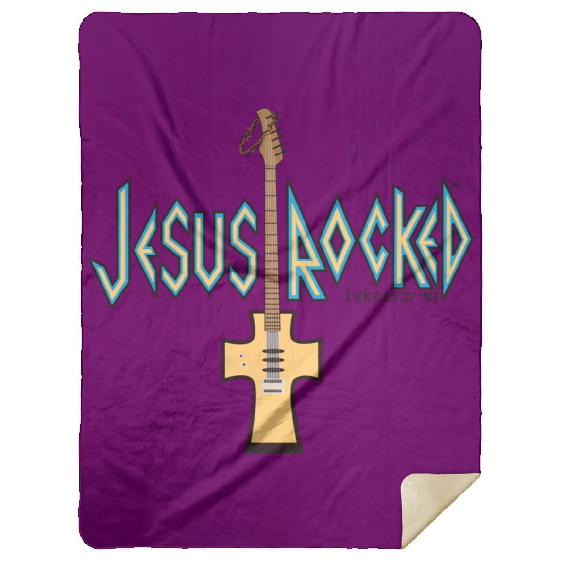 Cross Guitar - Premium Mink Sherpa Blanket 60x80 - Jesus Surfed Apparel Co. 