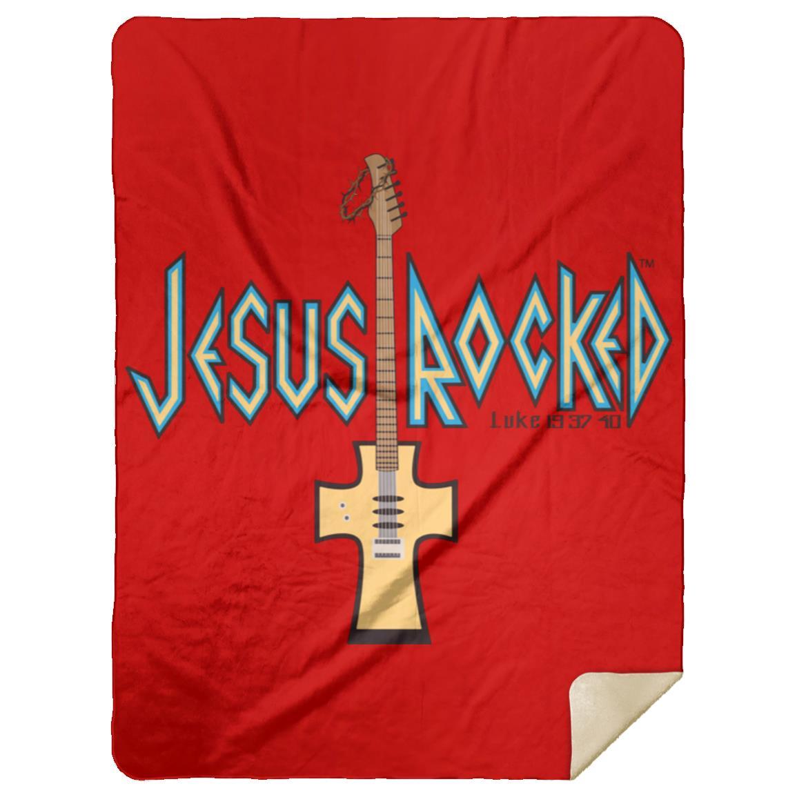 Cross Guitar - Premium Mink Sherpa Blanket 60x80 - Jesus Surfed Apparel Co. 