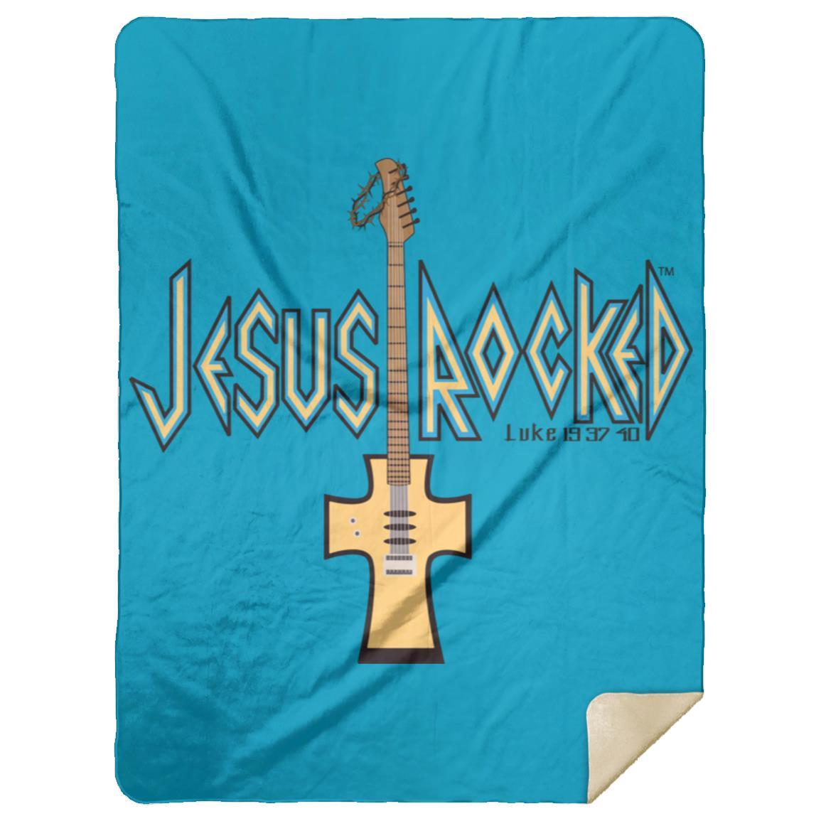 Cross Guitar - Premium Mink Sherpa Blanket 60x80 - Jesus Surfed Apparel Co. 