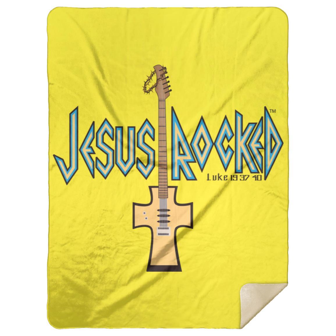 Cross Guitar - Premium Mink Sherpa Blanket 60x80 - Jesus Surfed Apparel Co. 