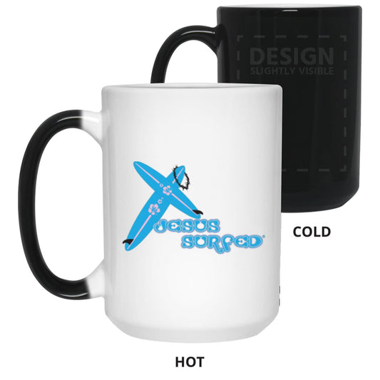 Crossboards Jesus Surfed - 15oz Color Changing Mug - Jesus Surfed Apparel Co. 