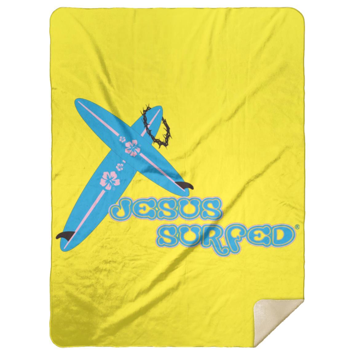 Crossboards Jesus Surfed - Premium Mink Sherpa Blanket 60x80 - Jesus Surfed Apparel Co. 