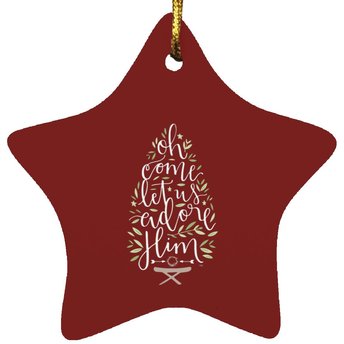 Let us adore Him - Star Ornament