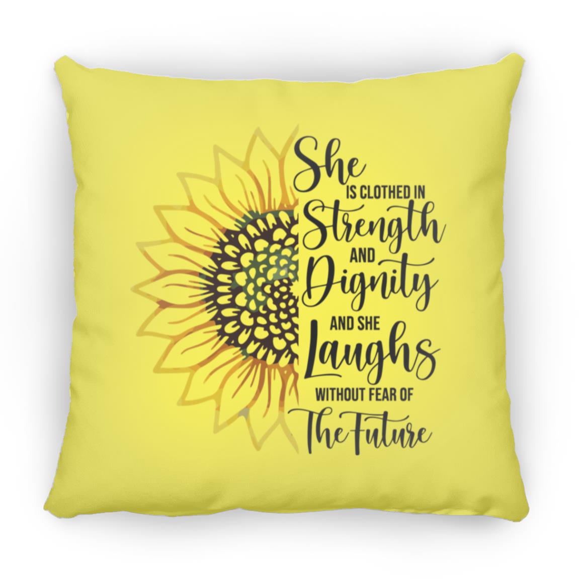 Sunflower Strength & Dignity Mother's Day Large Square Pillow