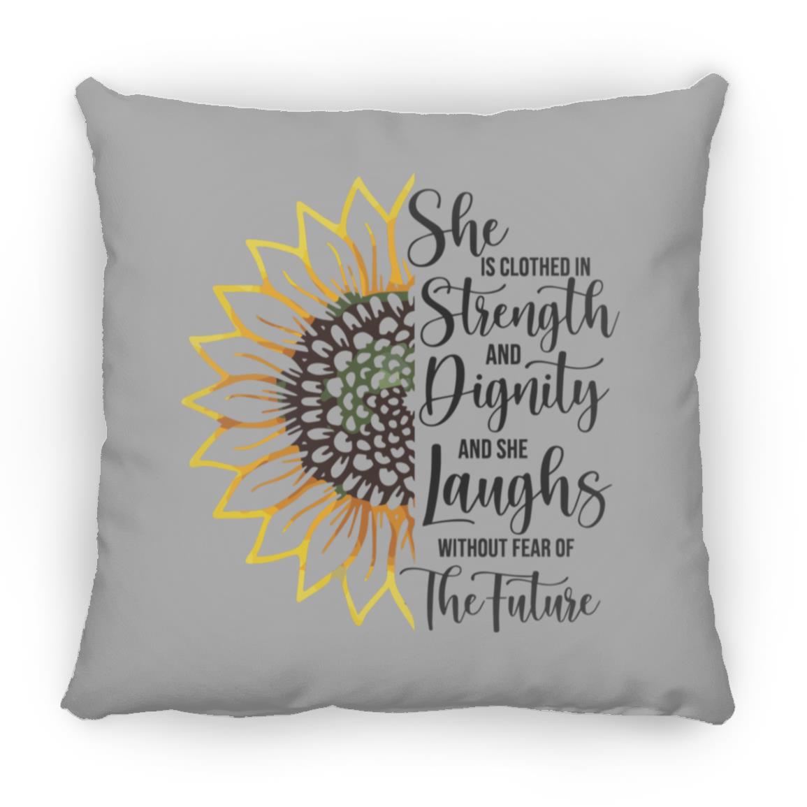 Sunflower Strength & Dignity Mother's Day Large Square Pillow