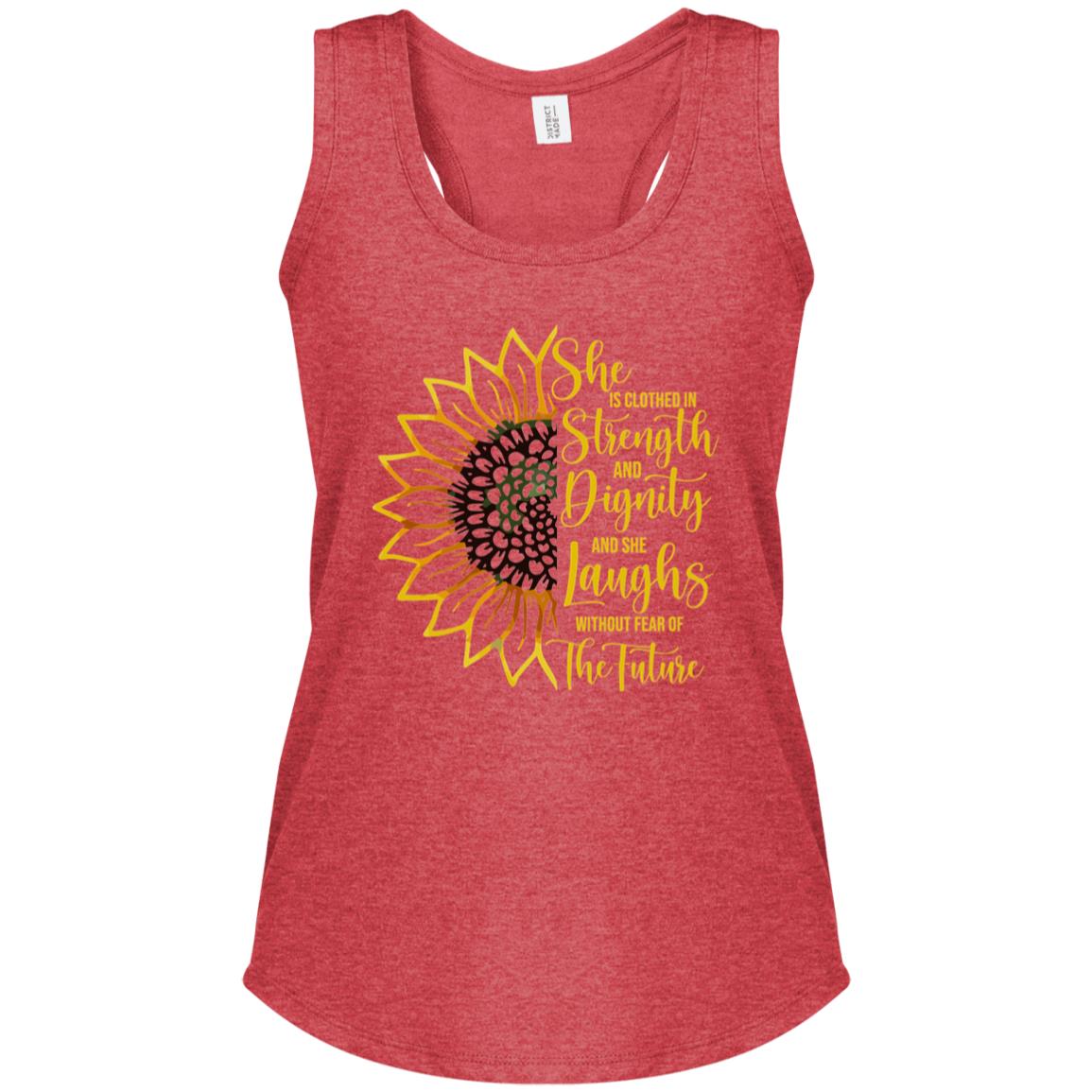 Sunflower Strength & Dignity Mother's Day Women's Tri-Blend Racerback Tank