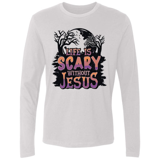 Life is Scary Without Jesus - Men's Premium Long Sleeve T-Shirt